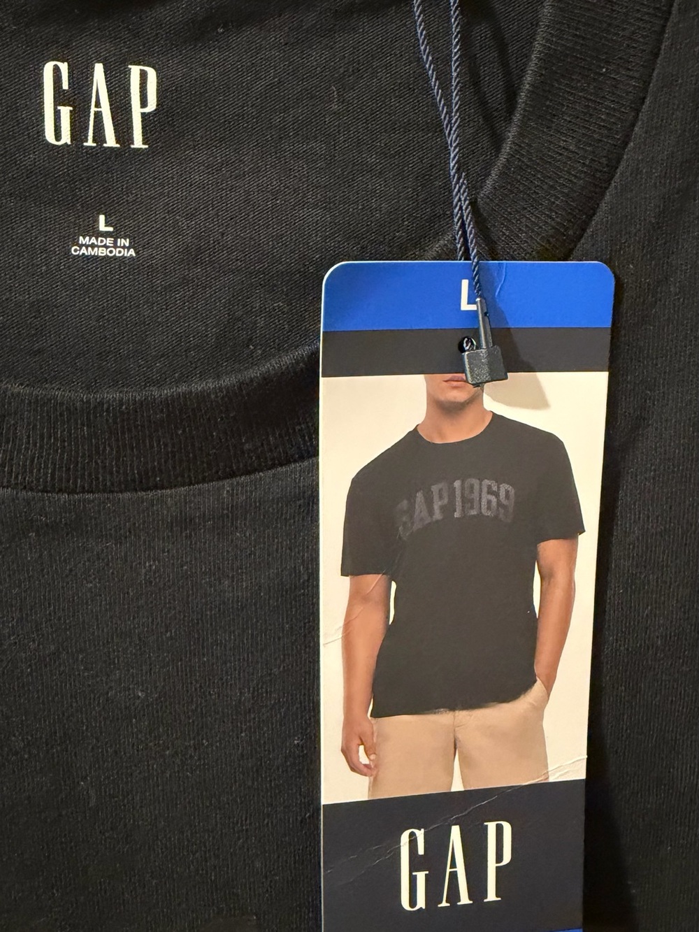 GAP Black Short Sleeve 'GAP 1969' Logo Tee - Picture 2 of 2